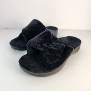 Sollbeam Women's Casual Comfy Minimalist Slip-On Slippers Black Size 37(6-6.5)